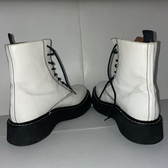 Zara White Lace Up Boots - Picture 11 of 15